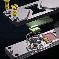 exploded view of tem holder with components