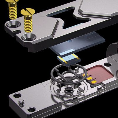exploded view of liquid cell holder TEM